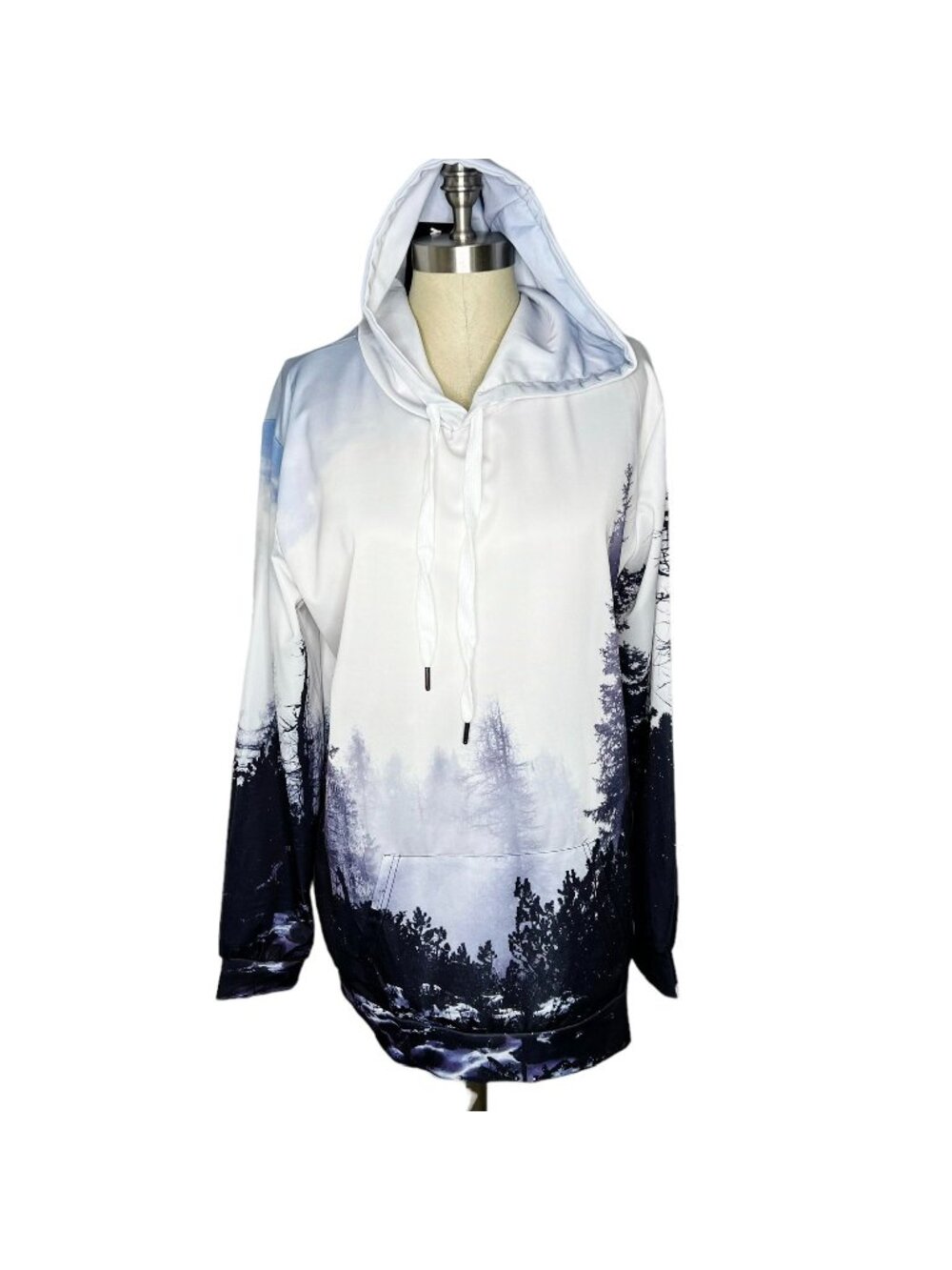 NWT NewCosplay Sweatshirt Unisex Size L/XL White Blue Black Woods Hooded